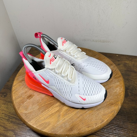 Nike Shoes - Nike Air Max 270 Womens White Bright Crimson Pink Sneakers AH6789-122 Size 6.5